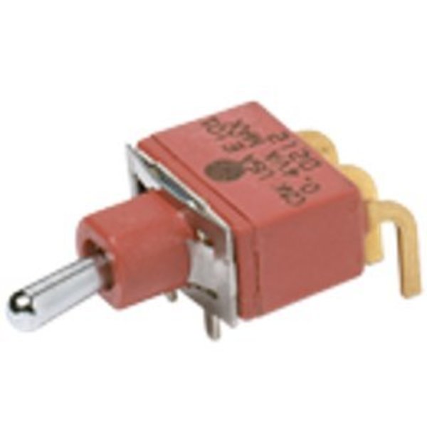 C&K Components Toggle Switch, Spdt, Momentary, 0.02A, 20Vdc, Solder Terminal, Toggle Actuator, Through Hole-Right E105MD1ABE